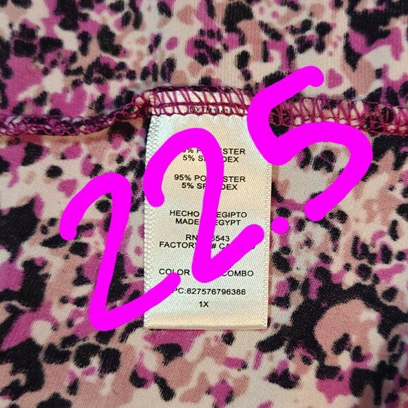 ❄️ 1X | Daisy Fuentes | Speckled Short Sleeved Ruched V-Neck Blouse - Picture 6 of 6